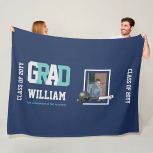 Baseball GRADUATION PHOTO Gift Personalised Fleece Blanket