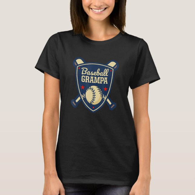 Baseball Grampa Matching Family Baseball Player T-Shirt (Front)