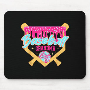 Baseball grandma drip ice cream baseball season mouse mat