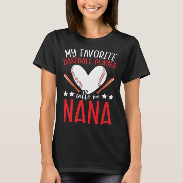 Baseball Grandma Grandmother Granny Grandparents D T-Shirt (Front)