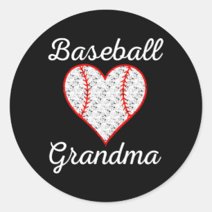 Baseball Grandma He Classic Round Sticker