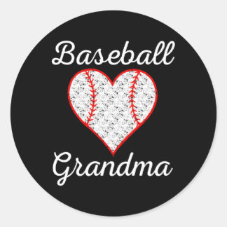 Baseball Grandma He Classic Round Sticker