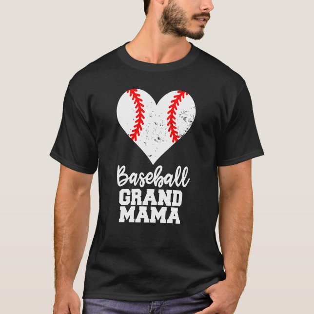 Baseball Grandmama Baseball Heart Grandma T-Shirt (Front)