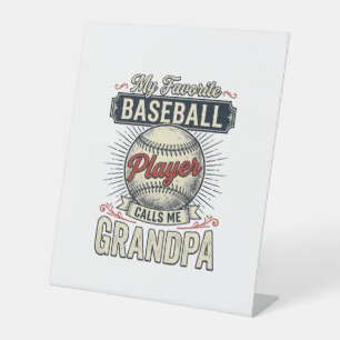 Baseball Grandpa Vintage Engraving Shirt Design_1 Pedestal Sign