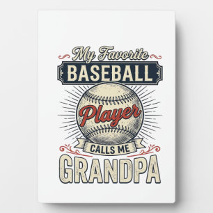 Baseball Grandpa Vintage Engraving Shirt Design_1 Plaque