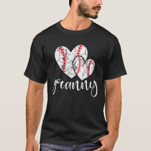 Baseball Granny Heart Ball  Proud Grandma Mother s T-Shirt