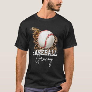 Baseball Granny Leopard Heart T-Shirt