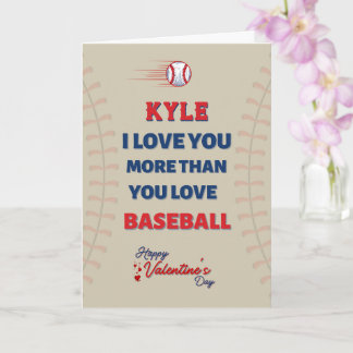 BASEBALL Greeting Card For Him, Valentines For Him