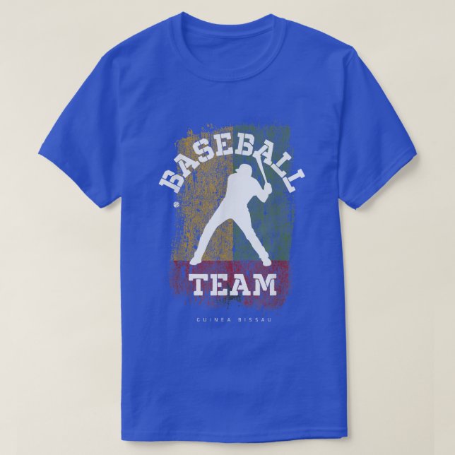 Baseball Guinea Bissau Flag Softball Player Baseba T-Shirt (Design Front)
