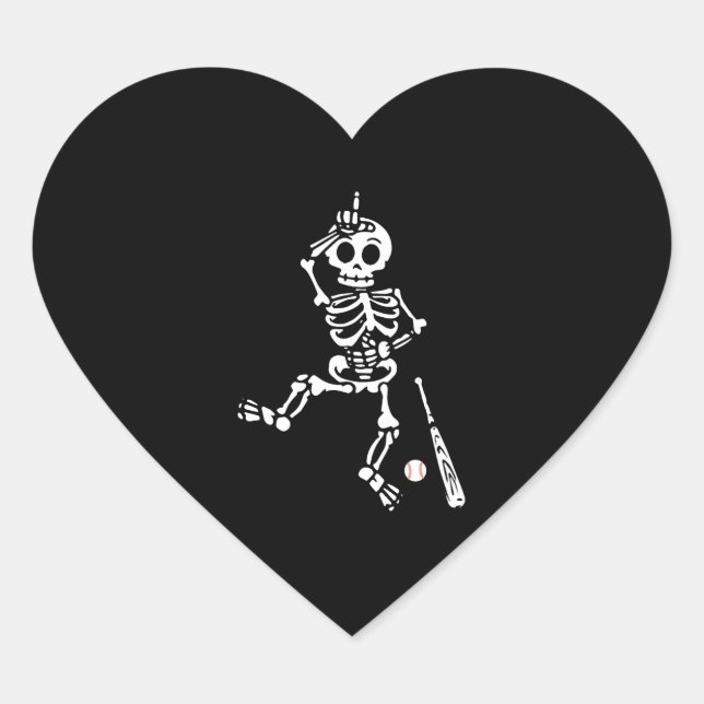 Baseball Halloween baseball Heart Sticker (Front)