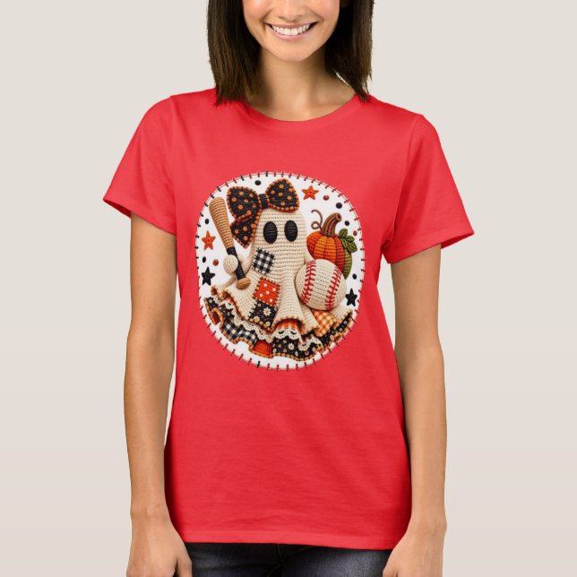 Baseball Halloween patchwork T-Shirt (Front)