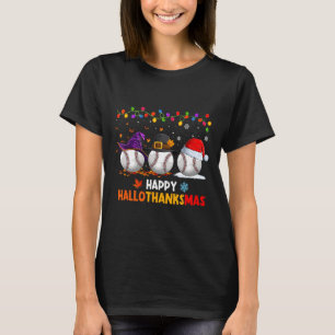 Baseball Halloween Thanksgiving Christmas Hallotha T-Shirt