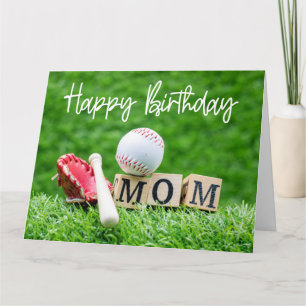 Baseball Happy Birthday Baseball Mum Mother Card