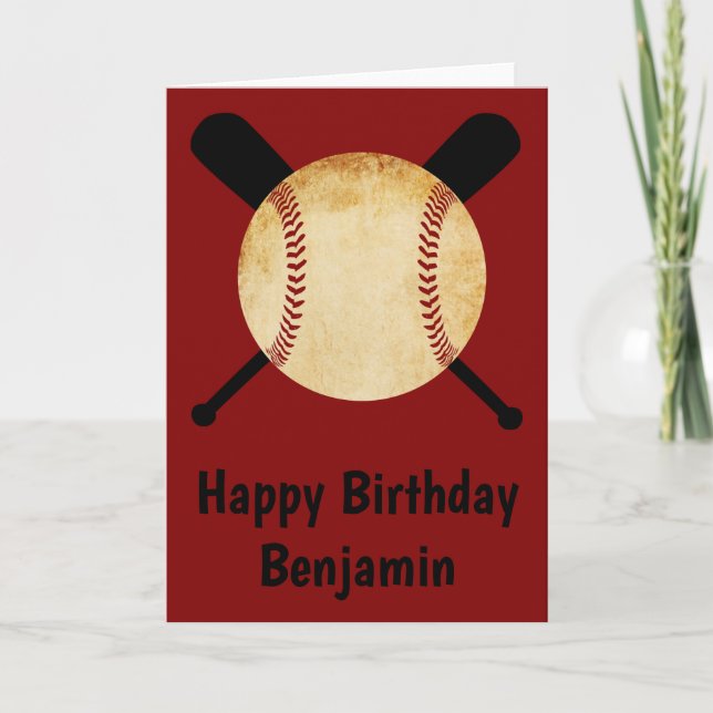 Baseball Happy Birthday Card (Front)