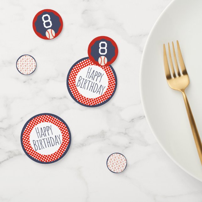 Baseball Happy Birthday Confetti (Group)