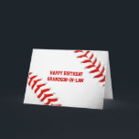 Baseball Happy Birthday Grandson-In-Law Card<br><div class="desc">Baseball</div>