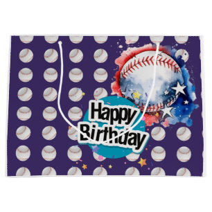Baseball Happy Birthday   Large Gift Bag