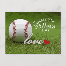 Baseball Happy Father's Day on green with love