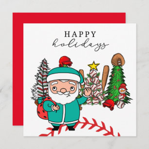 Baseball Happy Holidays Christmas for Player Holiday Card