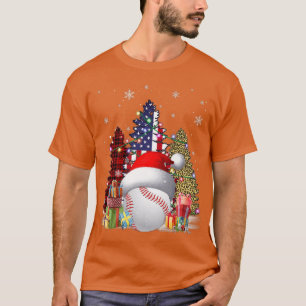 Baseball Hat Santa Flag Us Buffalo Plaid Leopard X T-Shirt
