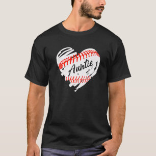 Baseball Heart Auntie Aunt Mum Mother's Day Gift T-Shirt