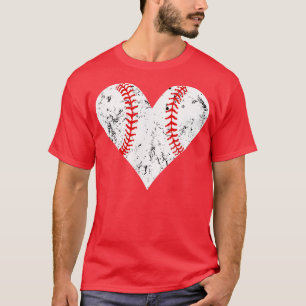 Baseball Heart Cute love baseball Women Softball F T-Shirt