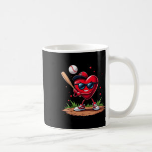 Baseball Heart Funny Valentines Day Design Basebal Coffee Mug