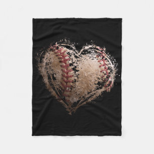 Baseball Heart Happy Valentines Day Baseball Boy G Fleece Blanket