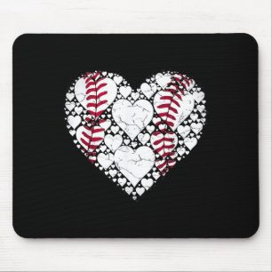 Baseball Heart Love Game Sports Fan Game Day Mouse Mat