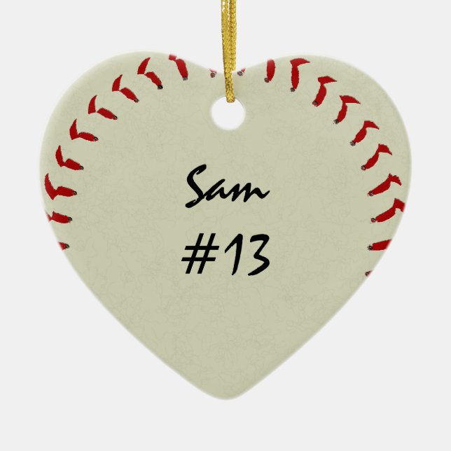 Baseball Heart Ornament (Front)