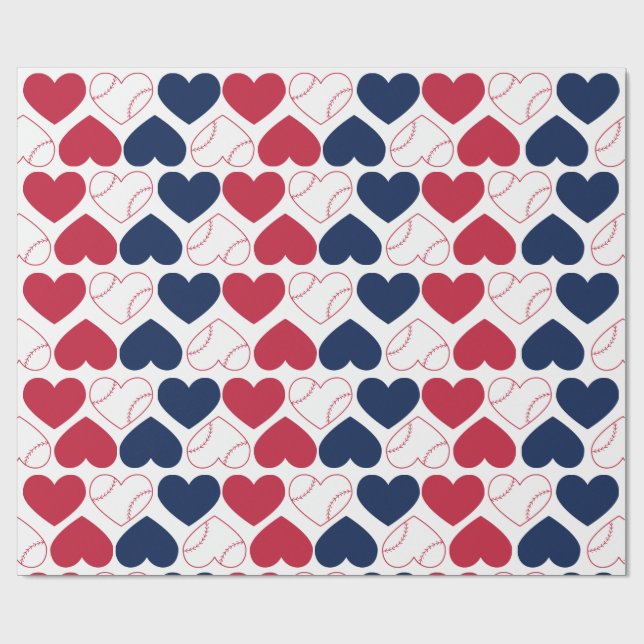 Baseball Heart Wrapping Paper (Flat)
