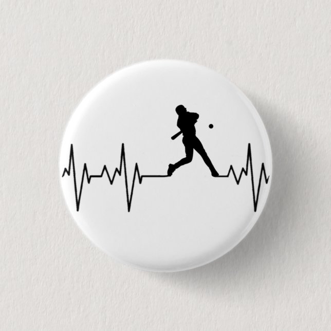 Baseball Heartbeat Button (Front)