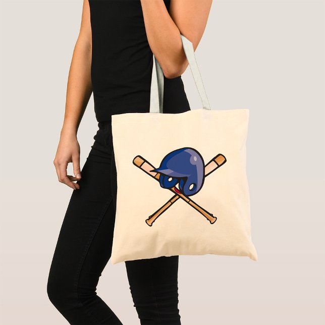 Baseball Helmet and Bats Sports Tote Bag (Creator Uploaded)