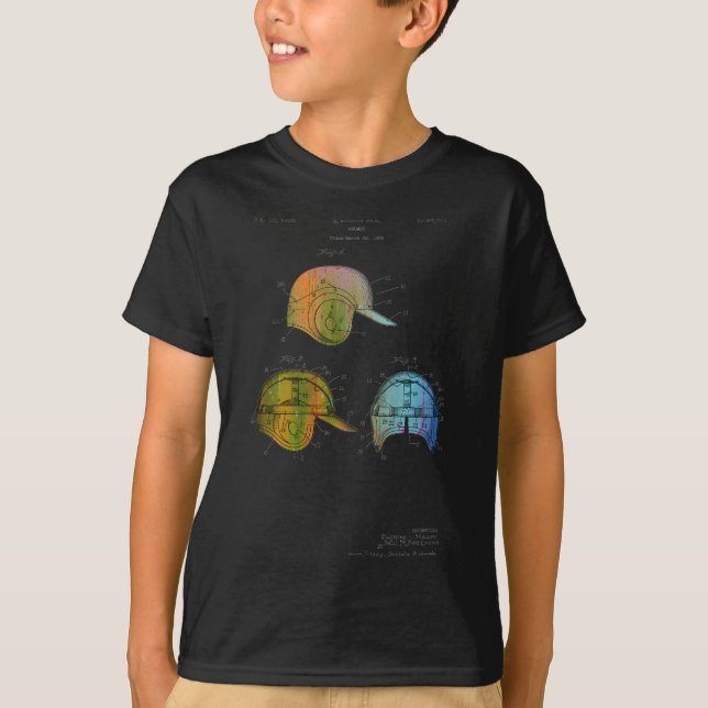 BASEBALL HELMET PATENT - Youth T-shirt Mens/Boys (Front)