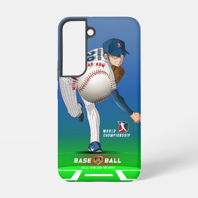 Baseball Hero with Million Dollar Arm |  Samsung Galaxy S22 Case (Back)