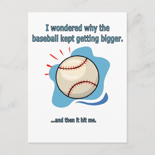 baseball hit me postcard (Front)