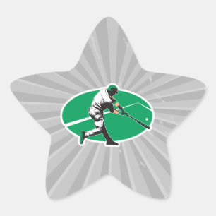 baseball hitter vector illustration star sticker
