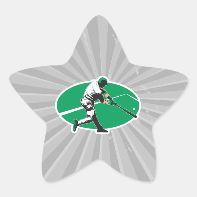 baseball hitter vector illustration star sticker (Front)