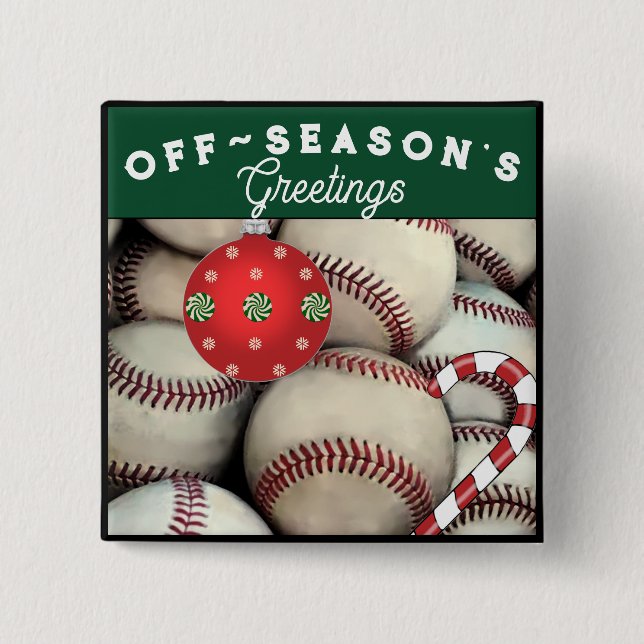 Baseball Holiday Gift Christmas Stocking Stuffers  15 Cm Square Badge (Front)