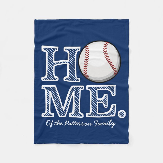 Baseball Home Fleece Blanket (Front)
