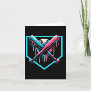 Baseball Home Plate Drip Boys Baseball Bat  Card