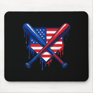 Baseball Home Plate Drip Boys Ice Cream Us Flag 4t Mouse Mat