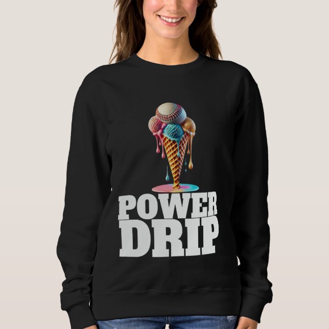 Baseball Home Plate Drip Ice Cream Drip Baseball B Sweatshirt (Front)