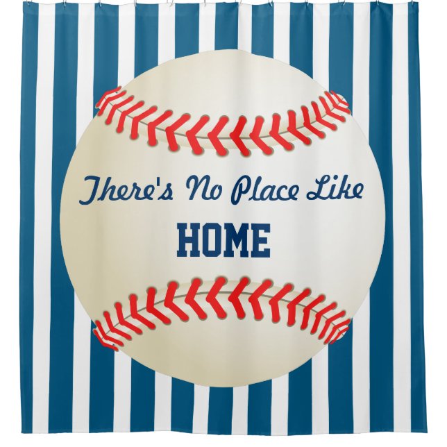 Baseball Home Run - Custom No Place Like Home Shower Curtain (Front)