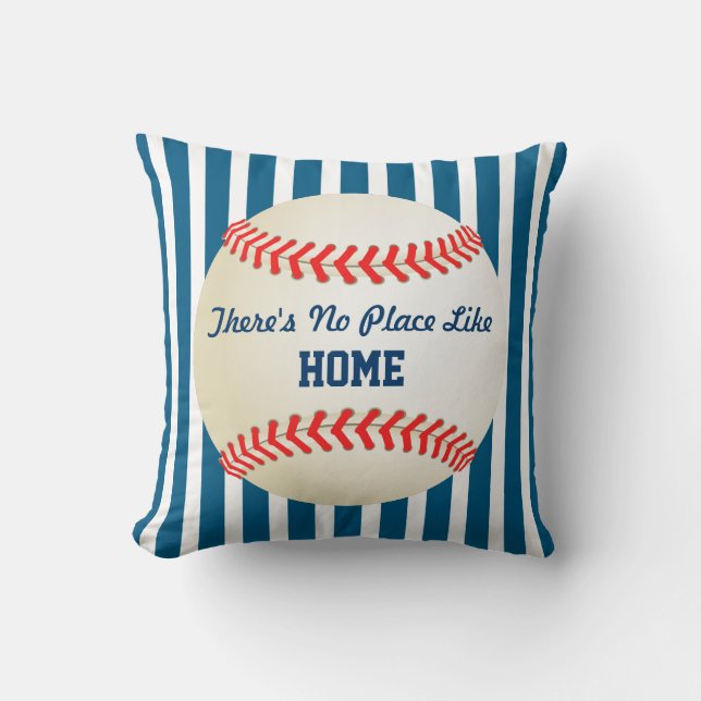 Baseball Home Run No Place Like Home Quote Cushion (Front)