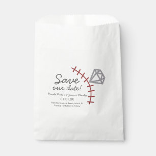 Baseball Homerun Diamond Gem  Save The Date     Favour Bags