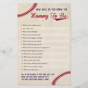 Baseball How Well Do You Know The Mummy To Be Flyer
