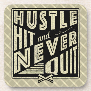 Baseball Hustle Hit Never Quit Coaster Set