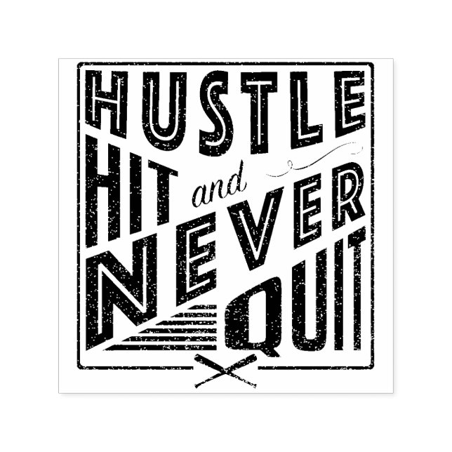 Baseball Hustle Hit Never Quit Custom Stamp (Design)