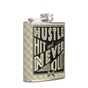 Baseball Hustle, Hit & Never Quit Hip Flask